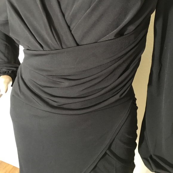 Classic Black Wrap Midi Dress - Picture 9 of 11